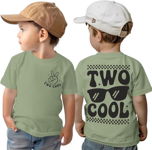 Two Cool Birthday Shirts Toddler Boy 2T Birthday T-Shirt 2 Years Old B-Day Party Outfit Short Sleeve Tee Tops Clothes in Kuwait