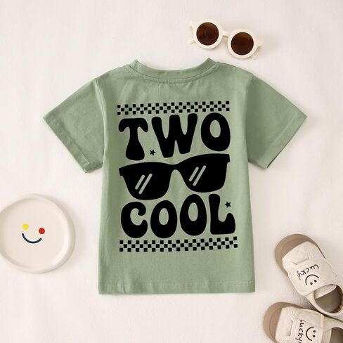 Two Cool Birthday Shirts Toddler Boy 2T Birthday T-Shirt 2 Years Old B-Day Party Outfit Short Sleeve Tee Tops Clothes in Kuwait