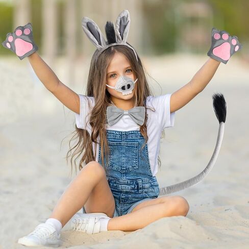 Animal Costume Tiger Costume Tiger Ear Tail Set Halloween Costume Cosplay Accessory for Adults Kids Boys Girls in Saudi Arabia