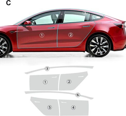 for 2024 Tesla Model 3 PPF Clear Car Pre-Cut Paint Protective Film TPU Self Adhesive Rainproof Waterproof HD Scratch Exterior Accessories in Saudi Arabia