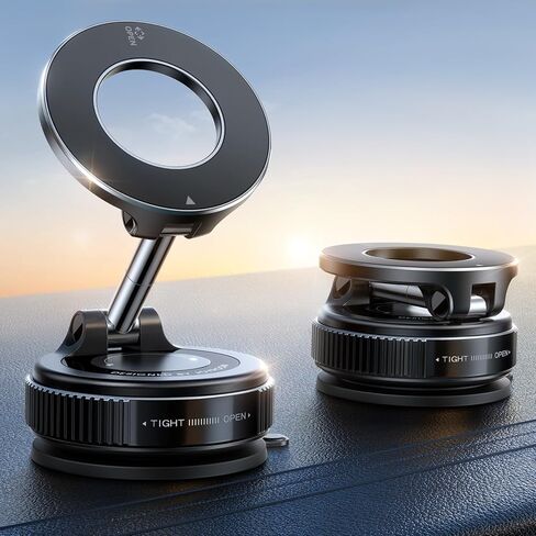 حامل هاتف Joyroom Suction Cup ، حامل هاتف فراغ للسيارة ، 360 درجة مئوية Magsafe Car Mount for iPhone 16 Pro Max/iPhone 15 14 12 & Android Magsafe ، Silver in Kuwait