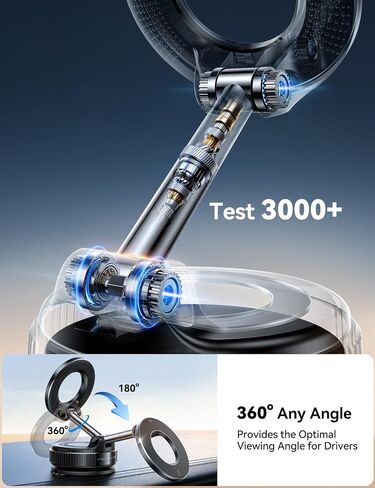 حامل هاتف Joyroom Suction Cup ، حامل هاتف فراغ للسيارة ، 360 درجة مئوية Magsafe Car Mount for iPhone 16 Pro Max/iPhone 15 14 12 & Android Magsafe ، Silver in Kuwait