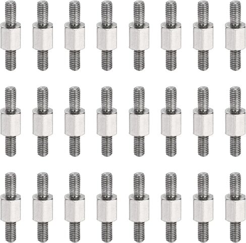 meccanixity 24 pcs الفولاذ المقاوم للصدأ مقاوم المقاوم للصدأ جوز المسمار ، m3x26mm ذكر لذب in Kuwait