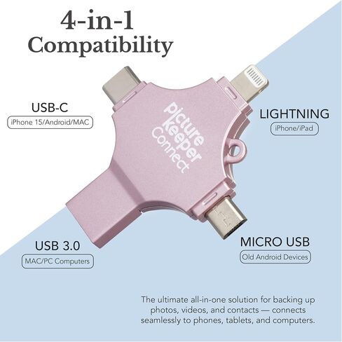 Picture Keeper Connect Photo & Video USB Flash Drive for Apple, Android & PC Devices, 256GB Thumb Drive in Kuwait