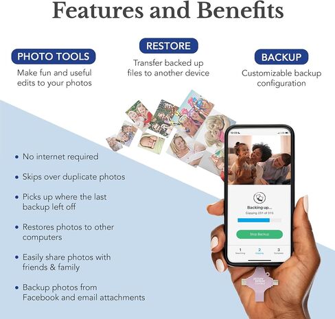 Picture Keeper Connect Photo & Video USB Flash Drive for Apple, Android & PC Devices, 256GB Thumb Drive in Kuwait