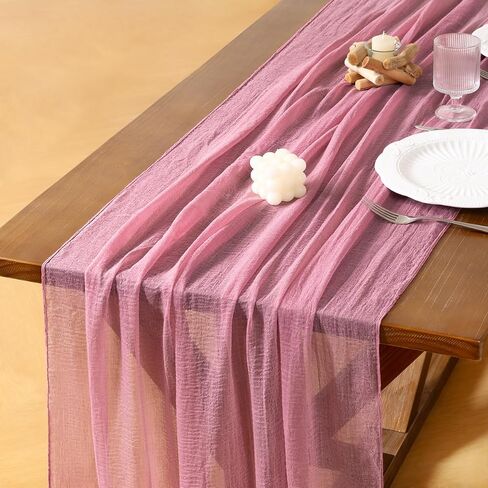 SoComi Green CheeseCloth Table Runner Olive Summer Gauze 120 inch Rustic Boho Cheese Cloth Runner for Wedder in Kuwait