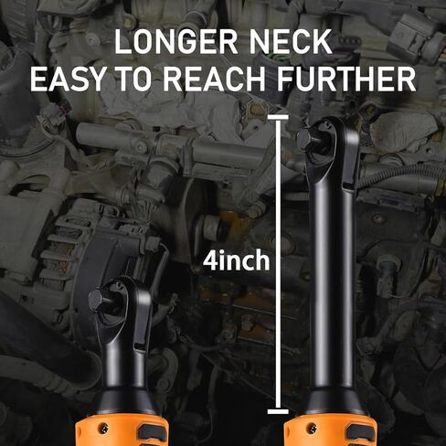 3/8" Cordless Electric Ratchet Wrench Set, 12V Power Ratchet Tool Kit With 2 Packs 2000mAh Battery And Charger, 45 FT-LBS Battery Powered Wrench with Infinitely Variable Speeds in Kuwait