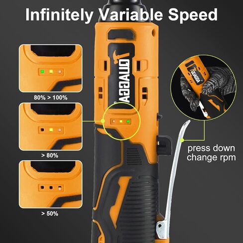 3/8" Cordless Electric Ratchet Wrench Set, 12V Power Ratchet Tool Kit With 2 Packs 2000mAh Battery And Charger, 45 FT-LBS Battery Powered Wrench with Infinitely Variable Speeds in Kuwait