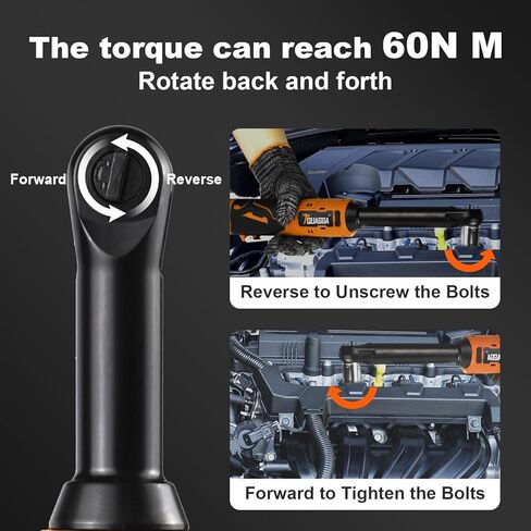 3/8" Cordless Electric Ratchet Wrench Set, 12V Power Ratchet Tool Kit With 2 Packs 2000mAh Battery And Charger, 45 FT-LBS Battery Powered Wrench with Infinitely Variable Speeds in Kuwait