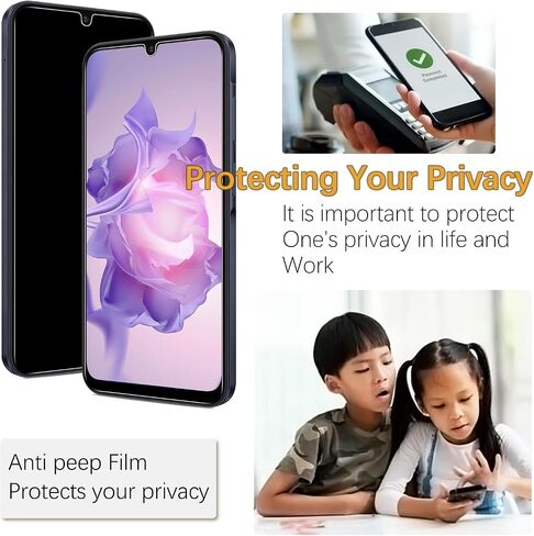 Kesuwe [3 Pack] Privacy Screen Protector for Samsung Galaxy A26 5G, Anti Spy, Anti Scratch, Bubble Free, 9H Hardness, Ultra Resistant, HD Clear, Case Friendly in Kuwait