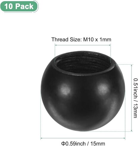 10 عبوة مصباح نهائيات ، M10x15mm الصلب الكربون الصلب كروي كروي كروي مقبض المسمار للإضاءة الأثاث/DIY مشروع/مصباح حامل الظل بديل أعلى [نغمة الفضة] in Saudi Arabia