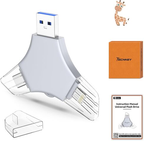 محرك أقراص USB 3.0 فلاش 64 جيجا بايت لجهاز iPhone ، 3in1 عصا تخزين حارس مرمى الصور الخارجي لالتقاط الصور/الفيديو/البيانات الاحتياط in Saudi Arabia