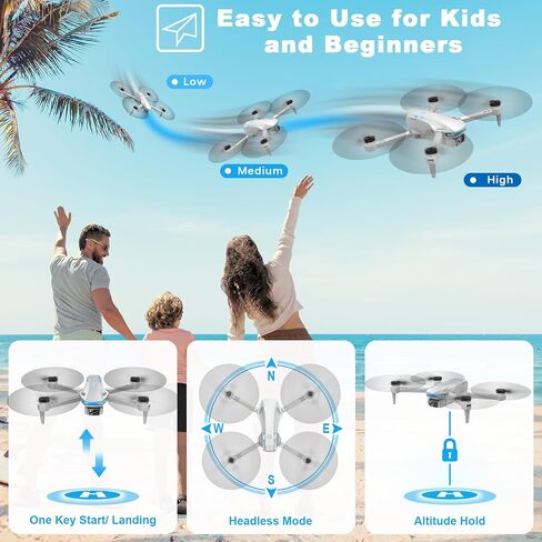 Drone with Camera for Adults, 2K HD FPV Drones with Upgrade Altitude Hold, One-Key Take Off/Landing, Speed Adjustment, Headless Mode, 2 Batteries, Toys Gifts for Teen Boys Girls, Beginner in Saudi Arabia