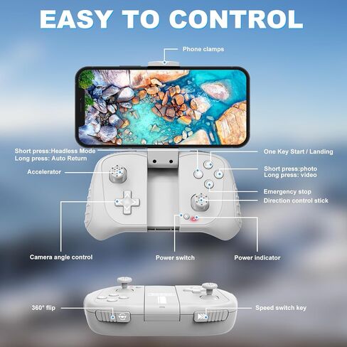 Drone with Camera for Adults, 2K HD FPV Drones with Upgrade Altitude Hold, One-Key Take Off/Landing, Speed Adjustment, Headless Mode, 2 Batteries, Toys Gifts for Teen Boys Girls, Beginner in Saudi Arabia