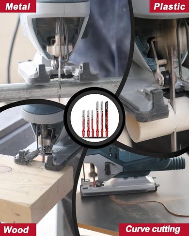 50PCS T-Shank Jigsaw Blades Set - FOCSTOL HSS/HCS Jig Saw Blades for Cutting Metal, Wood and Plastic (T118A,T118B,T101AO,T101B,T101BR,T144D) in Saudi Arabia