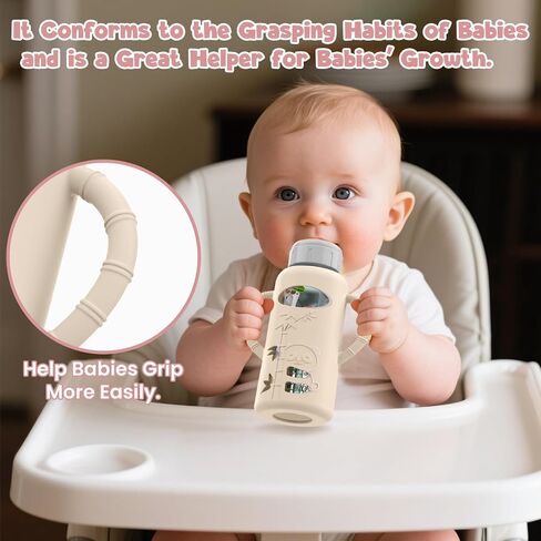 3 PCS Dr Brown Glass Bottles Silicone Sleeves, Compatible with Dr Browns Glass Bottles 4 oz, Anti-Drop Dr Brown Baby Bottles Sleeves with Handles, Heat-Insulating and Easy to Clean in Saudi Arabia