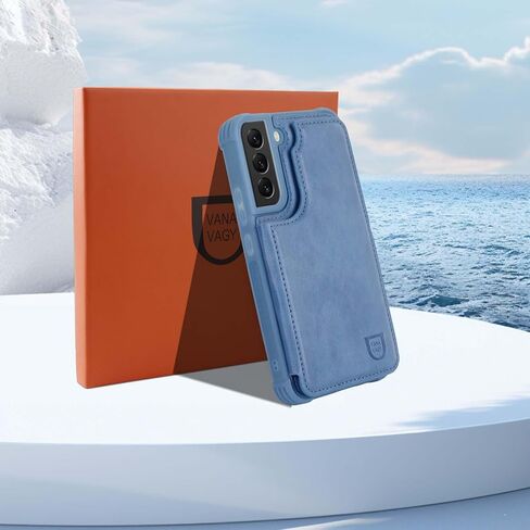 حالة محفظة Vanavagy متوافقة مع Samsung Galaxy S22+ Plus 5G للنساء والرجال ، والجلد ، غلاف الهاتف الوروبي يناسب جبل السيارة المغناطيسية مع حامل بطاقة الائتمان ، الأسود in Kuwait