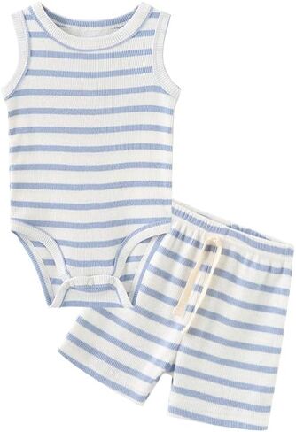 Baby Layette Set 6-Piece Unisex Bodysuits Pants Set Toddler Boy Girl Gift Sets in Kuwait