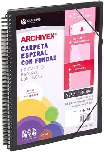 Carchivo Archivex Star 20-Pocket Spiral Binder - Red in Saudi Arabia