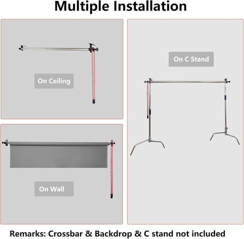 Photography 1 Roller Background Support System with Metal Chain, Wall/Ceiling/Stand Mount in Saudi Arabia