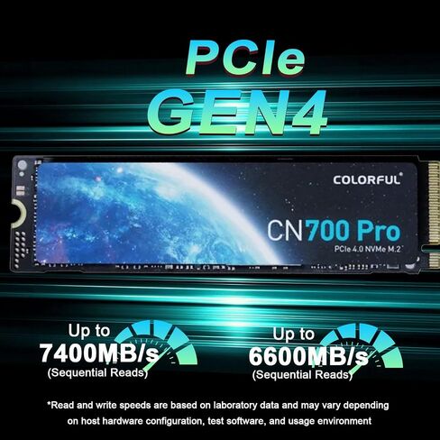 PCIE COLOTULL PCIE SSD 1TB ، M.2 NVME Gen4x4 2280 SSD - حتى 4900 ميجابايت/ثانية ، SSD داخلي مع فلاش NAND ثلاثي الأبعاد ، التصحيح الحراري للجرافين ، سطح المكتب والكمبيوتر المحمول. in Kuwait