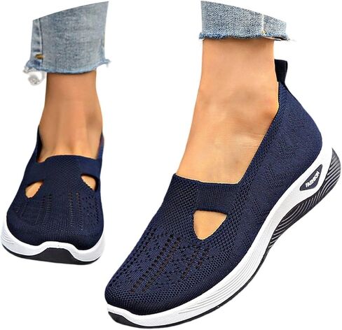 Women Comfy Orthopedic Walking Shoes, 2025 New Wide Width Orthopedic Shoes Non Slip Lightweight Breathable Slip On Arch Support Non-Slip Sneakers in Saudi Arabia