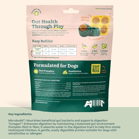 Woof Doggy Dental Pupsicle Mix - مسحوق تنظيف أسنان الكلاب من أجل Pupsicle - مزيج إنزيم الأسنان بعد فترة طويلة من الدعم لدعم صحة الفم للكلاب in Kuwait