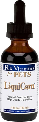 Rx Vitamins LiquiCarn - Pure L-Carnitine for Dogs and Cats to Aid in Dog Weight Loss - Provides High Energy and Helps in Metabolism - Supports Heart Health - 4oz (Bacon-Liver Flavor) in Saudi Arabia