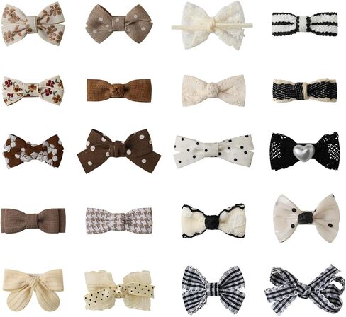 20 PCS Toddler Hair Clips 2.4 Inch Baby Girl Hair Bows Fully Covered Barrettes Infant Hair Accessories for Babies and Kids in Saudi Arabia