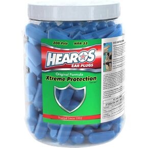HEAROS Xtreme Protection Foam Ear Plugs, 33dB NRR 33, 200 Pairs (Blue)