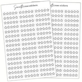 Five Star Review Stickers, Neutral Review Planner Stickers, Approx. 1.4" x 0.3" Sticker Size, Two 5" x 7" Sticker Sheet, 90 Total Review Stickers
