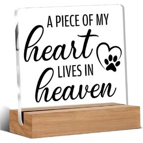 هدايا تذكارية لفقدان الحيوانات الأليفة، هدية تعاطف لفقدان قطة كلب، كنت مفضلاً لدي لافتة ديكور مكتبية شفافة من الأكريليك مع حامل خشبي لرف طاولة المكتب in Kuwait