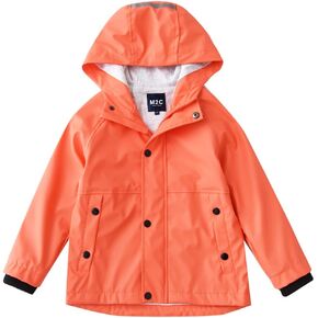 M2C Boys Girls Cotton Lined Waterproof Rain Jacket Hooded Windproof Raincoat
