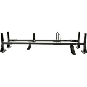 KUAFU Adjustable Van Ladder Rack Full-Size 68"-75" Roof Rack Steel Cross Members Compatible with Chevrolet Express Ford E-Series GMC Savana 2 Bars 700 LBS
