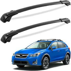 Tuyoung 260lbs Roof Rack Cross Bars Compatible with Subaru Crosstrek 2024 with Side Rails, Heavy Duty Aluminum Lockable Roof Crossbars Rooftop Luggage Racks Carrier Black