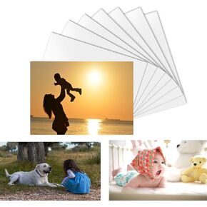 8 PCS Aluminum Sublimation Photo Blanks, Sublimation Blanks Aluminum Sheet, 0.4mm Thickness Aluminum Photo Sign Blank Metal Wall Photo Frame Blank for Sublimation Printing-12x8 Inch
