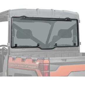 KEMIMOTO Rear Window Compatible with Polaris Ranger XP 1000/Crew 2017-2024, Ranger 1000/Crew 2020-2024, Polaris Ranger XP 900/Crew 2013-2019 Light Smoke Tint Hard Replace#2879013 UTV Rear Windshield