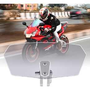 Goldfire Universal Motorcycle Windshield Extension Windscreen Extended Deflector Motorcycle Windshield Adjustable Airflow Wind Deflector for Kawasaki BMW Triumph Motobikes, Dirt Bikes(Color: Clear)