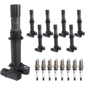 Ignition Coil Pack & Spark Plugs fit for 4.7 3.7 V6 V8 99-07 Jeep Grand Cherokee Dodge Dakota Durango Ram 1500, Dodge Nitro, Mitsubishi Raider, 1999 2000 2001 2002 2004 2005 2006 2007 UF-270