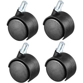 Norgail 1.5 Inch Swivel Caster Wheels Nylon 360 Degree Threaded Stem Caster Wheel, M8 x 13mm, 100lb Total Capacity, Pack of 4