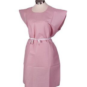 Avalon Premium Gowns, Mauve (Pack of 50) ― Tissue/Poly/Tissue ― Open-Back, Waist-Tie, Short-Sleeve Medical Gowns ― Disposable Exam Gowns ― Standard Size 30" x 42" ― Latex-Free Medical Supplies (805)