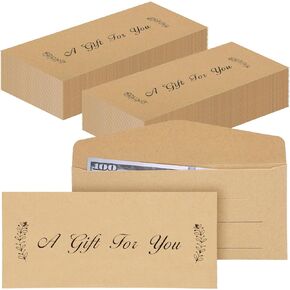 200 Pcs Kraft Cash Envelopes 2.9 x 6.5 Inch Money Envelopes for Cash Gifts small Money Envelopes for Money Offering Envelopes for Cash Gift Card A Gift For You Money Envelopes