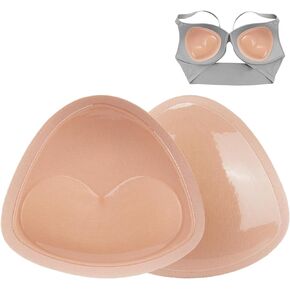 Geckowi Double-Sided Sticky Bra Inserts - Self Adhesive Boob Pads for Small Chest Women Waterproof Silicone Push up Pad