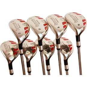 Left Handed Senior Men’s Golf All iDrive Hybrid Clubs Complete Full Set, which Includes: #3, 4, 5, 6, 7, 8, 9, PW Senior Flex with Premium Men's Arthritic Golf Grip
