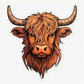 Floral Highland Cow Aesthetic Cow Sticker For Car, Bike, SUV, Truck, Helmet, Laptop, Water Bottle, Notebook, Decal window, Guitar, Skateboard, Bumper Vinyl Waterproof sticker 5-inch (Design 3)