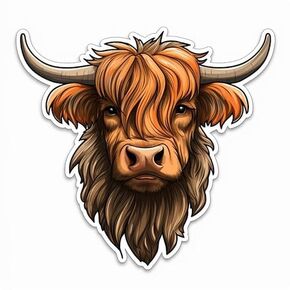 Floral Highland Cow Aesthetic Cow Sticker For Car, Bike, SUV, Truck, Helmet, Laptop, Water Bottle, Notebook, Decal window, Guitar, Skateboard, Bumper Vinyl Waterproof sticker 5-inch (Design 3)