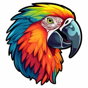 Colorful Macaw Parrot Ornithophile Sticker For Guitar, Skateboard, Water Bottles, Laptop, Waterproof Vinyl Decal Sticker 5 inch (Design 1)