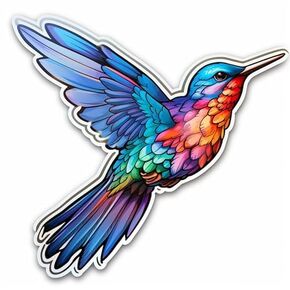 Abstract Humming Bird Art Decal Sticker for Laptop, BookcaseSkateboard, Water Bottle, Car Bumper, Guitar, Luggage, Truck Windows Waterproof Vinyl Decal Sticker 5-inch… (Design 7)