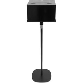 MOOFI Suggestion Box with Stand, Floor Standing Offering Box, Upgraded Heavy Duty Metal Locking Ballot Collection Safe Box for Voting Contest Charity Donation Church Election, Large, Black