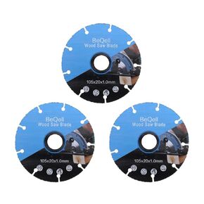 Carbide Wood Cutting Disc 4-1/2 Inch 3pcs Vacuum Brazed Carbide Cut-Off Wheel Blade Circular Saw Blade for Wood, Gypsum Board, Rubber Pipe, Plastic